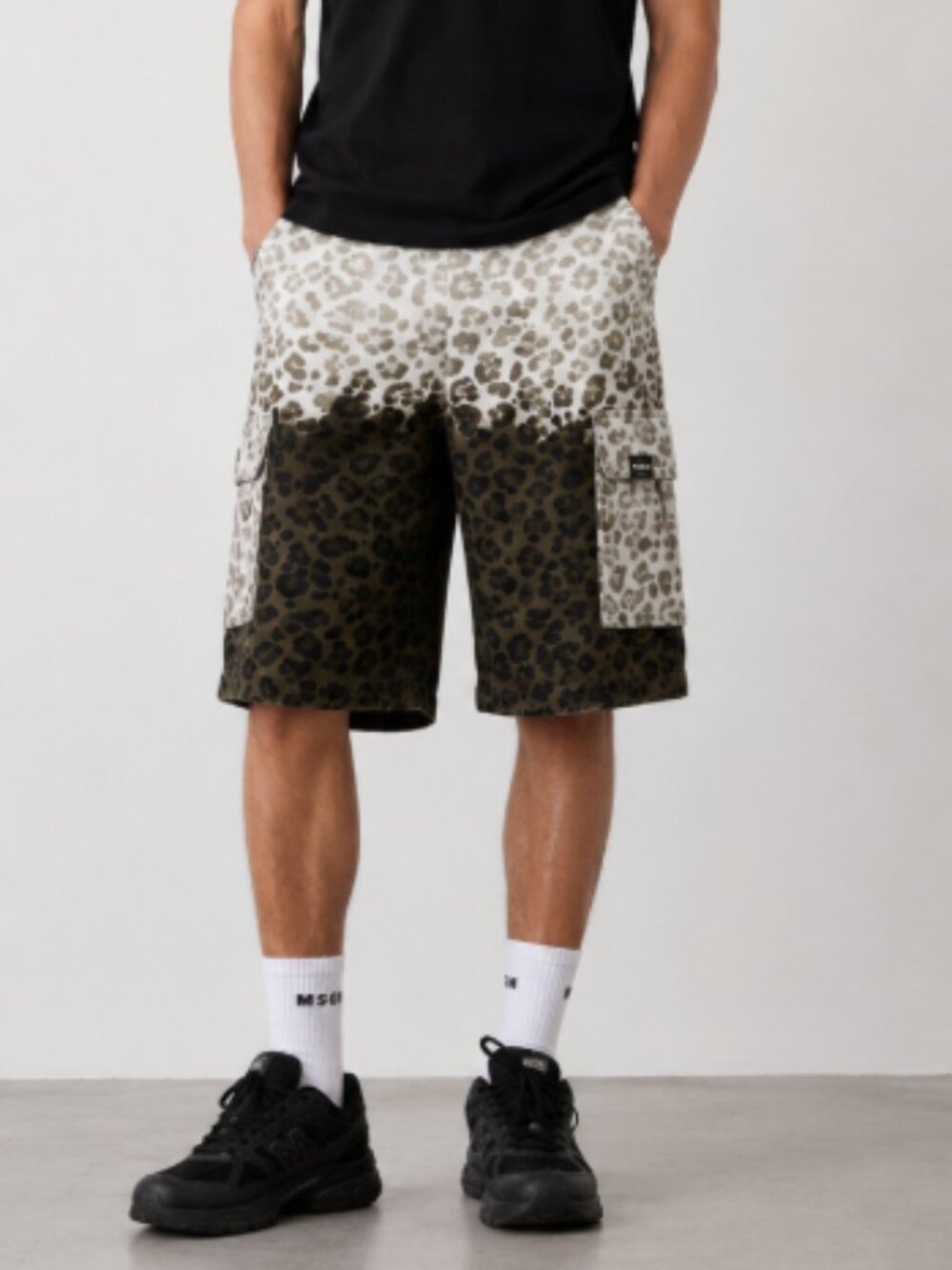 MSGM Leopard Print Cargo Bermuda Shorts – IT 50 – New with Tags